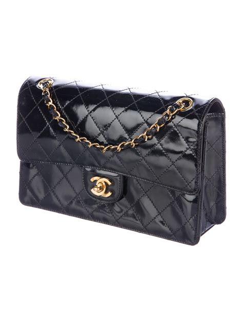 chanel vintage patent leather bag|Chanel patent leather shoulder bags.